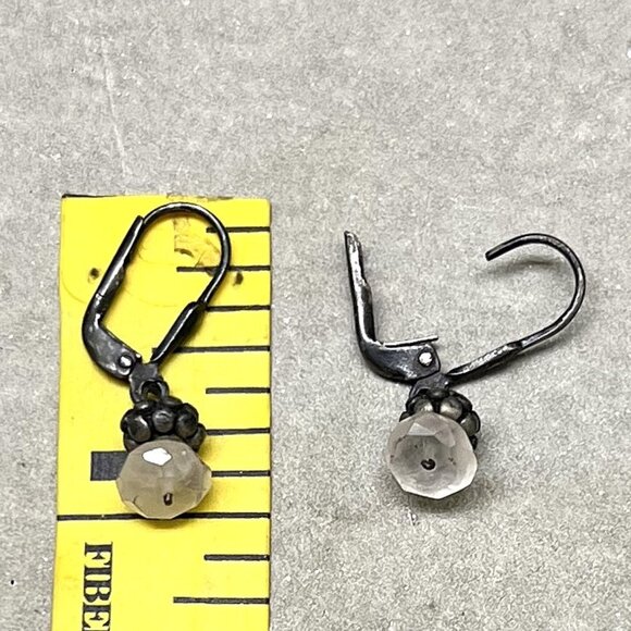 Vtg Sundance Catalog Rose Quartz Crystal Drop Pierced Earrings with Lever Backs - Picture 4 of 5